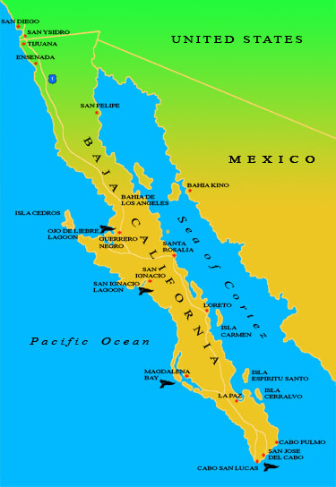 Map of the Baja California Peninsula