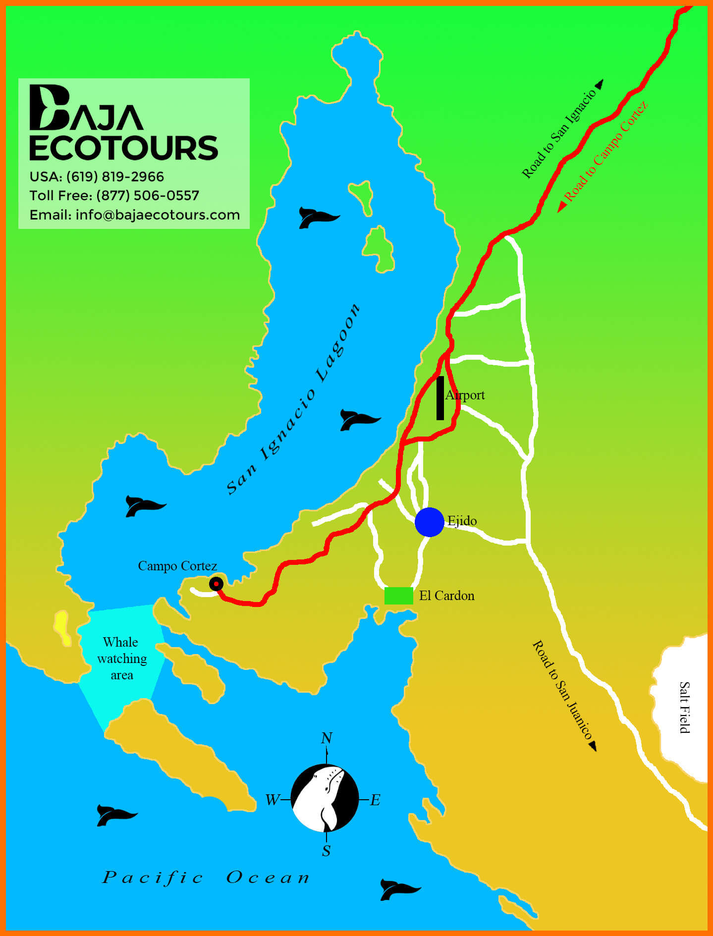 Map of San Ignacio Lagoon - Baja Ecotours
