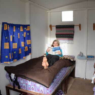 reading in the cabin