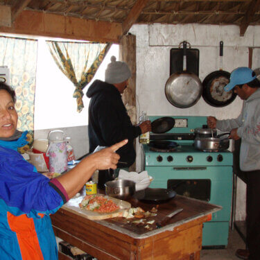 cooking in the kitchen